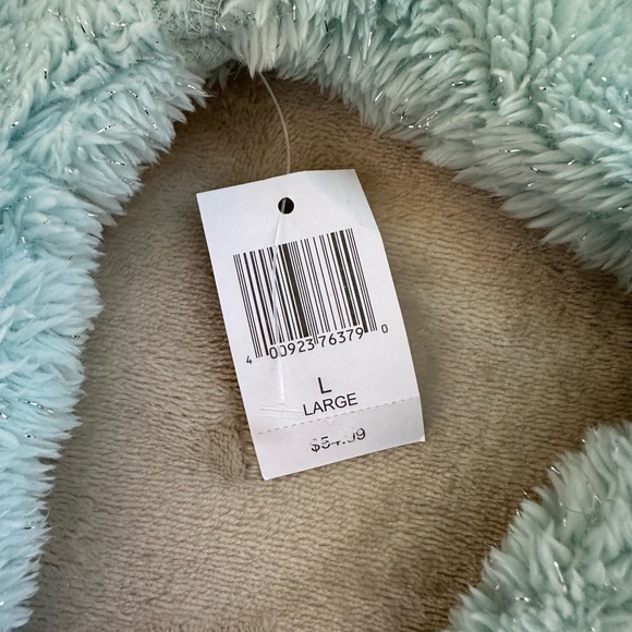 *DISNEYLAND....Sherpa Aqua Fleece SPIRIT JERSEY SPARKLY AQUA COLOR Youth L - Picture 2 of 10